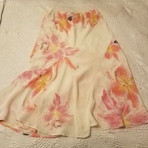 Roberto Cavalli hibiscus 100% SILK skirt